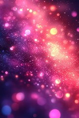 Abstract pink and purple glitter background with sparkling bokeh lights creating a magical and festive atmosphere