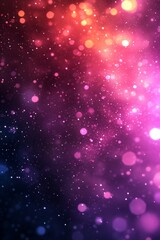 Pink, purple, and orange bokeh lights and particles create a dreamy, festive atmosphere, perfect for celebrations and special occasions