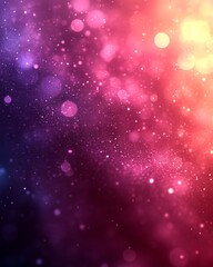Pink, purple and orange glitter lights creating festive bokeh effect over dark background
