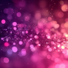 Pink and purple bokeh lights sparkling over a glittering background create a festive and magical atmosphere