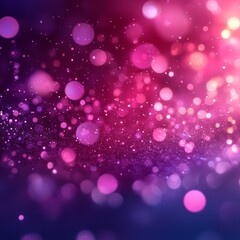 Blurred glittering lights forming a vibrant and festive bokeh background with a gradient of pink and purple hues, perfect for celebrations