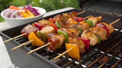 Spicy Grilled Chicken Skewers with Vegetables