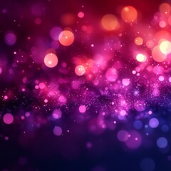 Blurred glittering dust particles creating a magical, festive, and dreamy atmosphere with colorful bokeh lights