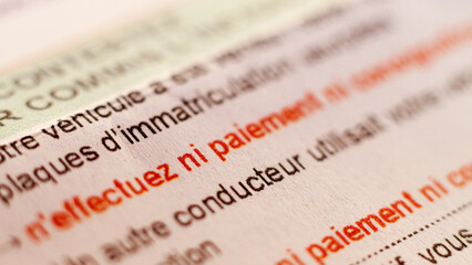 Rubrique sur avis de contravention sur les cas o&ugrave; l'on ne paye pas la contravention 