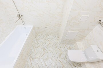 interior apartment room bathroom, sink, decorative elements, toilet. WC, sanitary unit, wash room