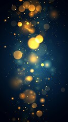 Abstract dark blue background with gold particles, perfect Christmas or New Year background for smartphones, cellphones. Perfect for banners, greeting cards, etc.