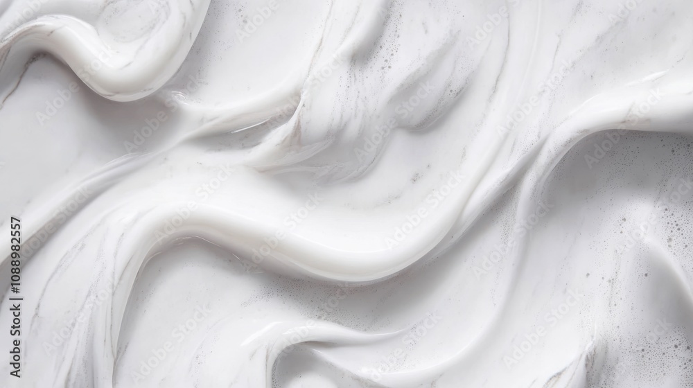 Poster Smooth, flowing white marble-like texture with soft curves and subtle variations.