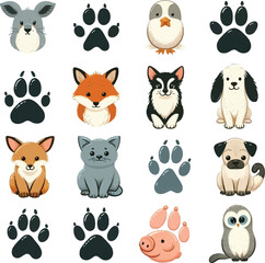 Animal Paw Print Designs and Vector Illustration Collection