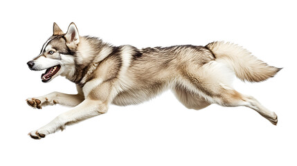 Obraz premium Dynamic shot of Siberian husky running with excitement and energy