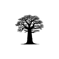 Fototapeta premium Vector Illustration of Baobab Tree Silhouette