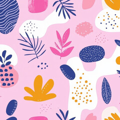 Playful abstract background with colorful shapes and patterns