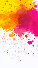 Vibrant abstract background with colorful splashes of yellow, orange, and pink