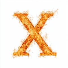 A fiery letter "X" created with flames, symbolizing energy and intensity.
