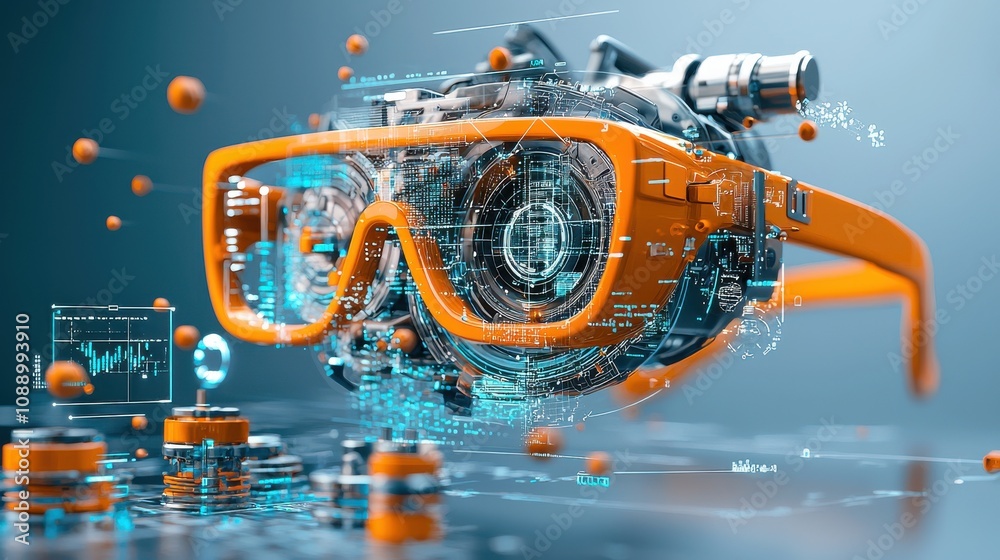 Poster Exploring the future augmented reality glasses showcasing blockchain tracking standards in digital innovation