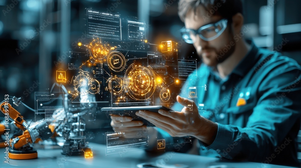 Leinwandbilder Exploring blockchain ledger pages in a holographic environment a technological showcase of innovation and future concepts