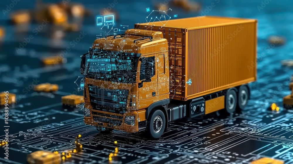 Fototapete predicting supply chain standards with a blockchain-driven ai interface innovations in logistics and