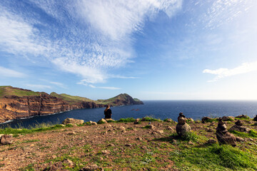 High cliffs at Ponta de São Lourenço on the island of Madeira (Portugal)