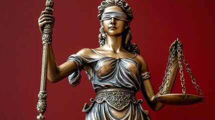 Fototapeta premium Lady Justice Statue Symbol of Impartial Judgment