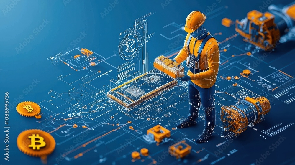 Poster Innovative blockchain visualization of product journey standards in technology interactive digital environment strategic insights for enhanced understanding
