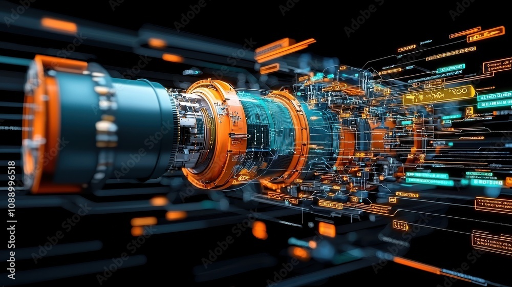 Aufkleber visualizing blockchain data flowing through standards in digital environments insights into technolo