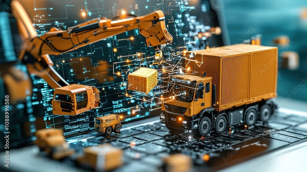 Fototapete optimizing crossborder logistics with blockchain standards enhancing global supply chain efficiency 