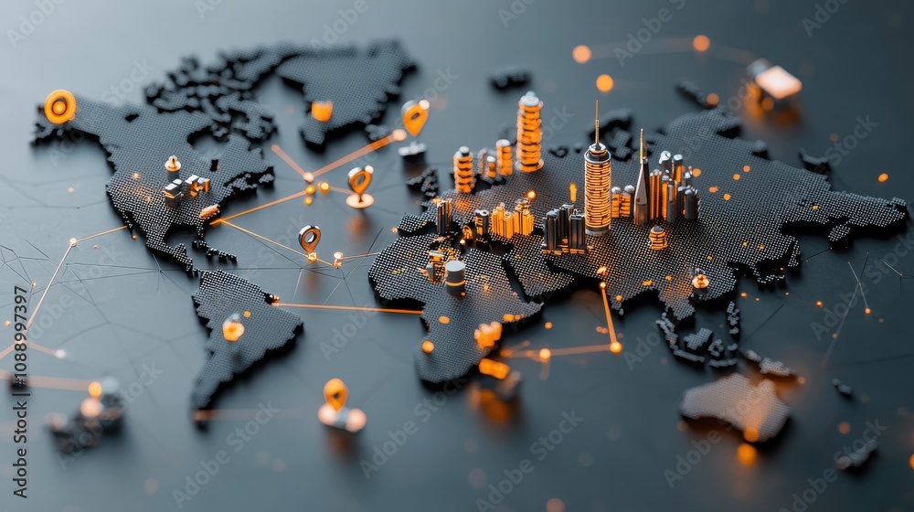 Leinwandbilder Exploring global blockchain nodes a comprehensive overlay of standards in technology and business