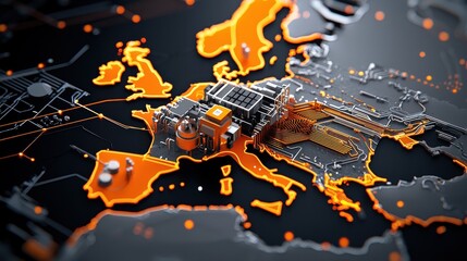 Obraz premium Mapping blockchain nodes globally standard overlay of technology and infrastructure