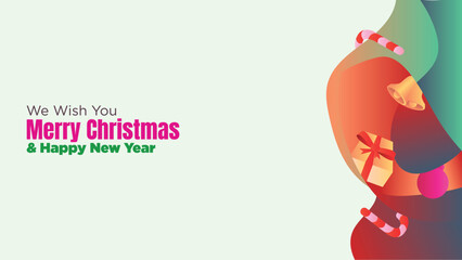 Christmas and New Year Fluid Background with Gift Boxes and Ornaments. abstract fluid christmas background with gift box and ornamental vector illustration 