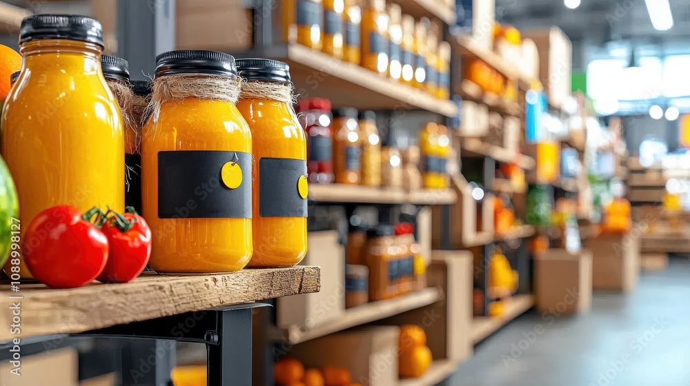 Fototapete implementing blockchain-certified product tags in retail shelves for enhanced transparency and trust