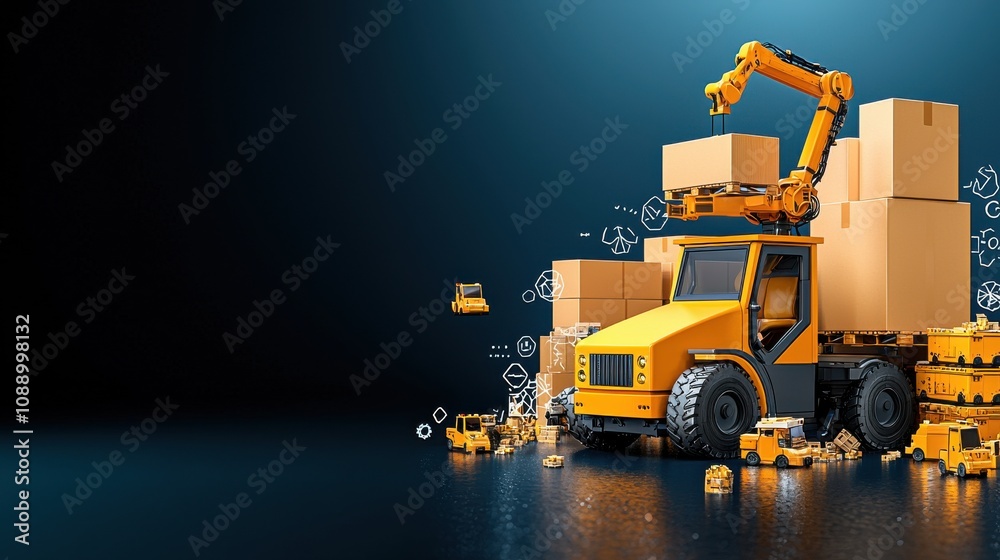 Leinwandbilder Automation revolution robots managing blockchain-integrated warehouse logistics standards for enhanced efficiency and security in supply chain management