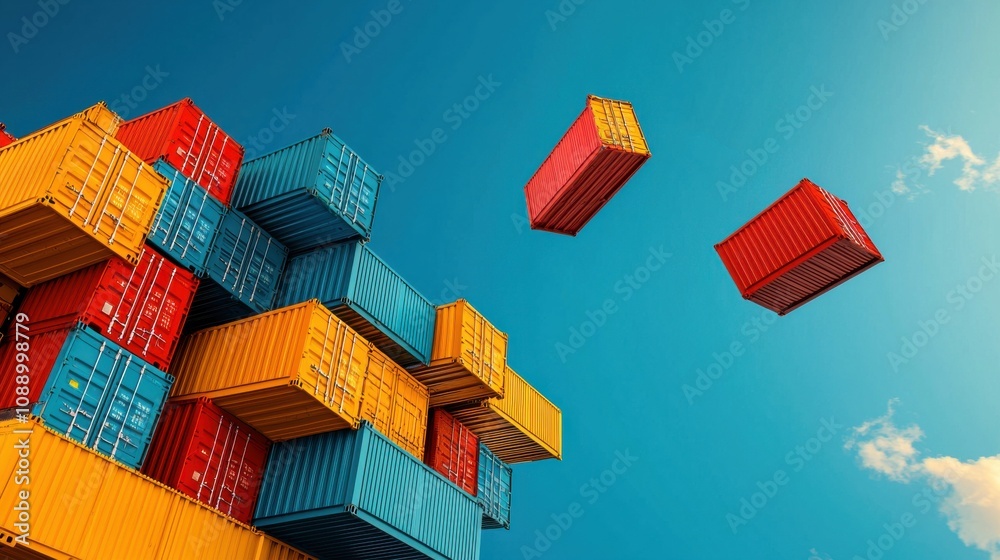 Aufkleber Enhancing supply chain efficiency shipment containers tagged with blockchain-enabled tr standard in global shipping environment
