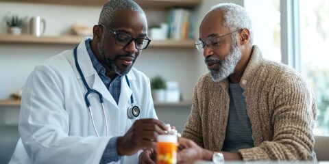 healthcare worker assisting a senior patient with medication