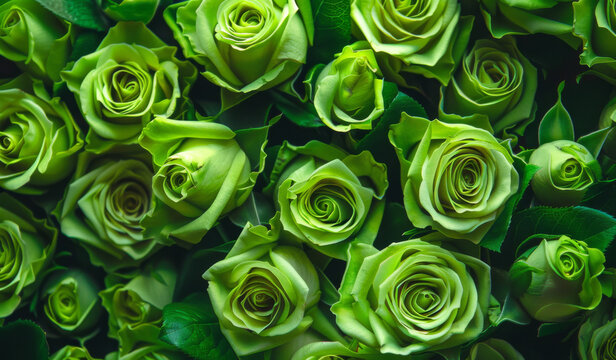 bouquet of green roses. Green roses bunch