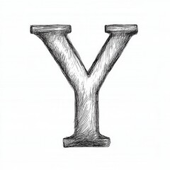 A hand-drawn illustration of the letter "Y" in a three-dimensional style.