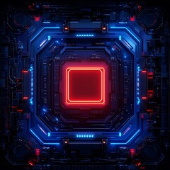 Fototapeta premium Futuristic Abstract Technology Background with Neon Lights and Geometric Patterns for Creative Projects, Digital Art and Sci-Fi Themes