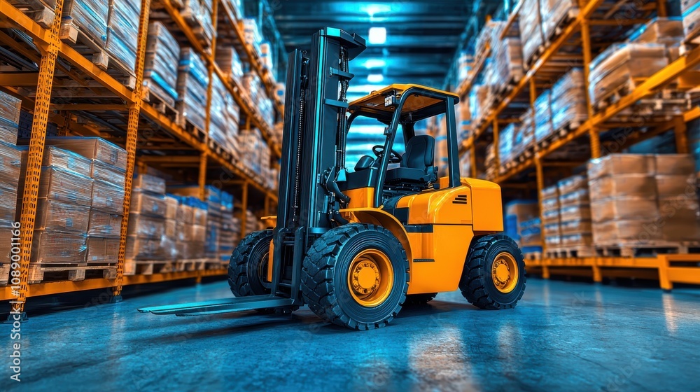Leinwandbilder Optimizing warehouse operations robots handling blockchain-tracked goods efficiently in modern supply chains