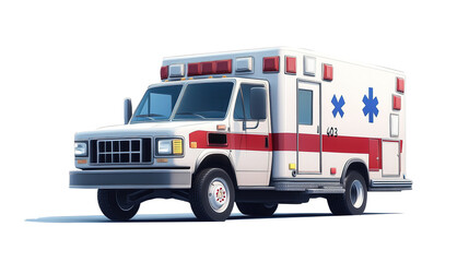 ambulance cartoon white background