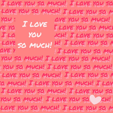 Fototapeta Postcard, Declaration of love. Valentine's Day, Inscriptions. I love you very much
