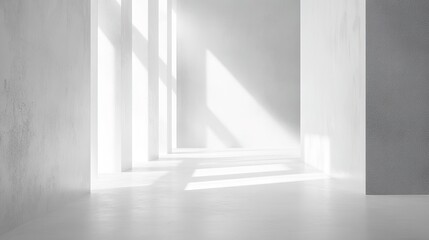 Minimalist monochromatic space modern interior artistic photography bright environment perspective tranquility