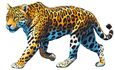 Majestic Jaguar in Motion Detailed Artwork