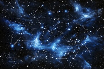 Fototapeta premium Cosmic Wonders: A Celestial Tapestry of Stars and Nebulae. Explore the breathtaking beauty of the night sky, constellations, and the mysteries of the universe.