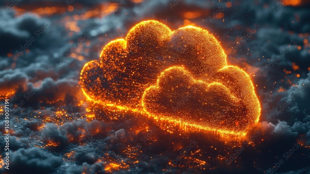 Poster integrating blockchain technology with cloud computing for enhanced security and scalability in digi