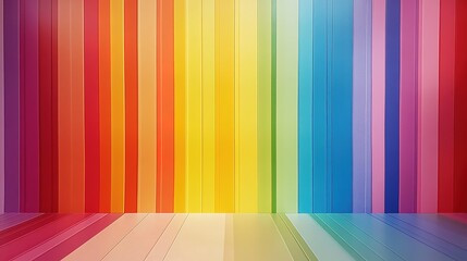 Vibrant rainbow pattern wallpaper for cheerful interiors home decor digital art bright environment bold concept