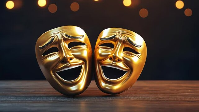 Golden Masks of Comedy and Tragedy