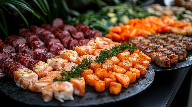 Experience culinary diversity a catered event showcasing international cuisines in a vibrant atmosphere