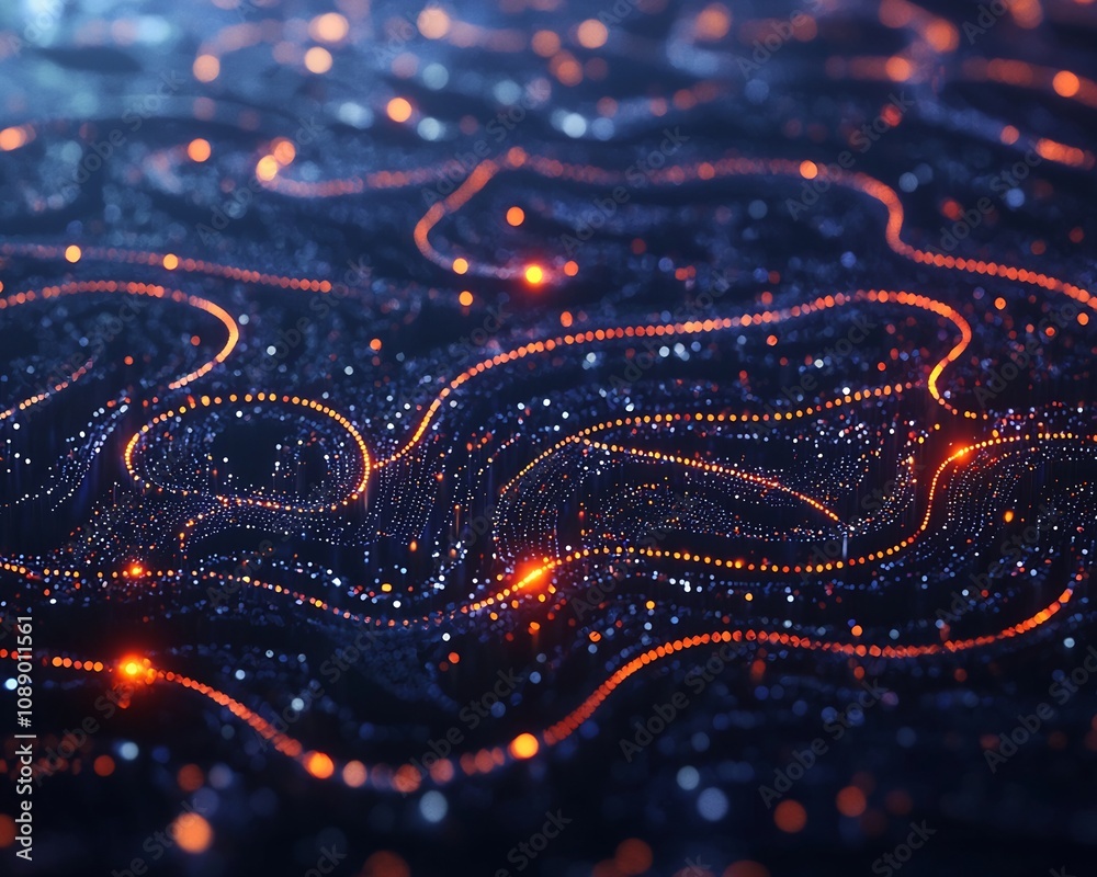 Poster vast quantum network of glowing computers and data tunnels illuminating the future of technology