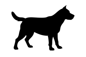 Dog silhouette. Vector silhouette of dog on white background.