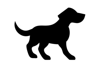 Dog silhouette. Vector silhouette of dog on white background.