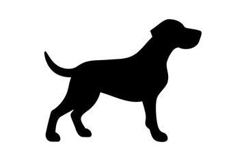 Dog silhouette. Vector silhouette of dog on white background.