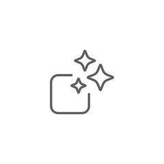 Ai generated icon. Simple outline style. AI star and square, artificial intelligence, computer help assistant, technology concept. Thin line symbol. Vector illustration isolated. Editable stroke.